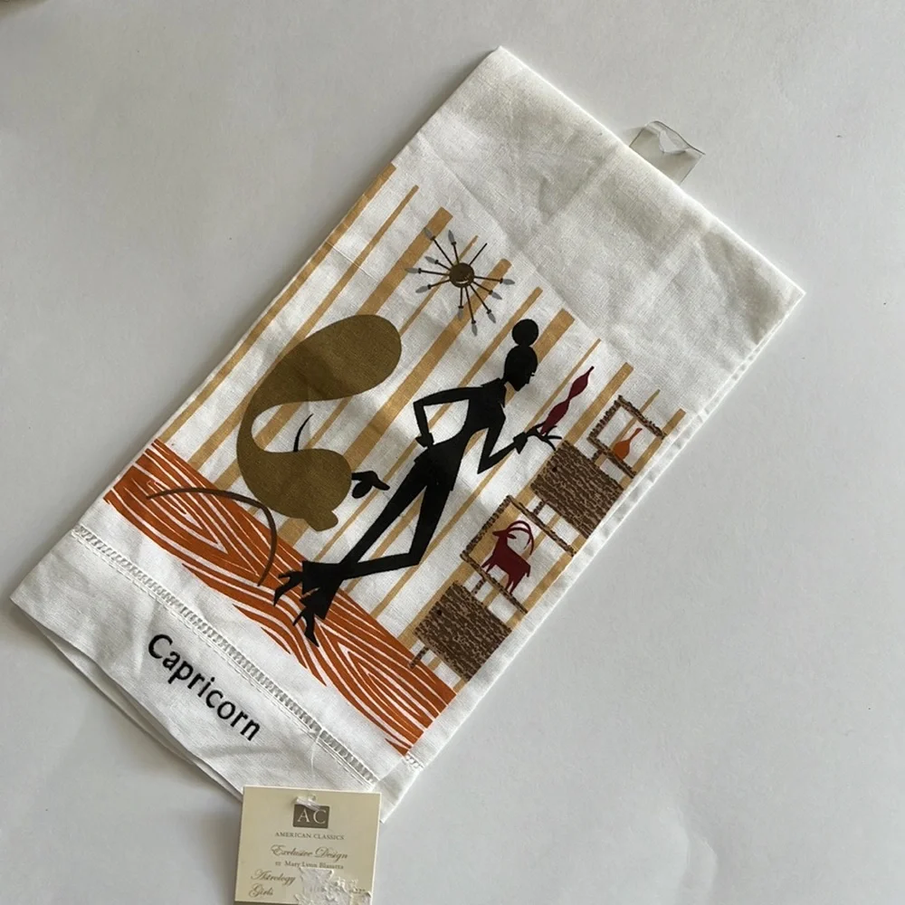 Capricorn zodiac Astrology girls Kitchen Towels Set of 2 NWT